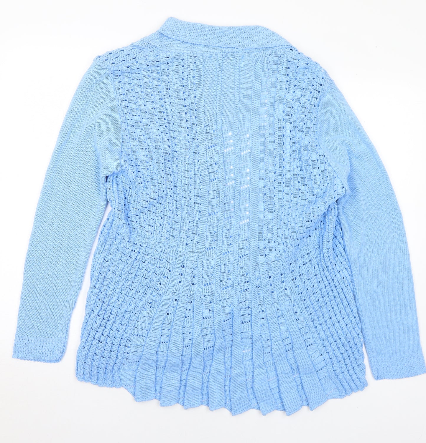 Pure & Natural Womens Blue V-Neck Cotton Cardigan Jumper Size S