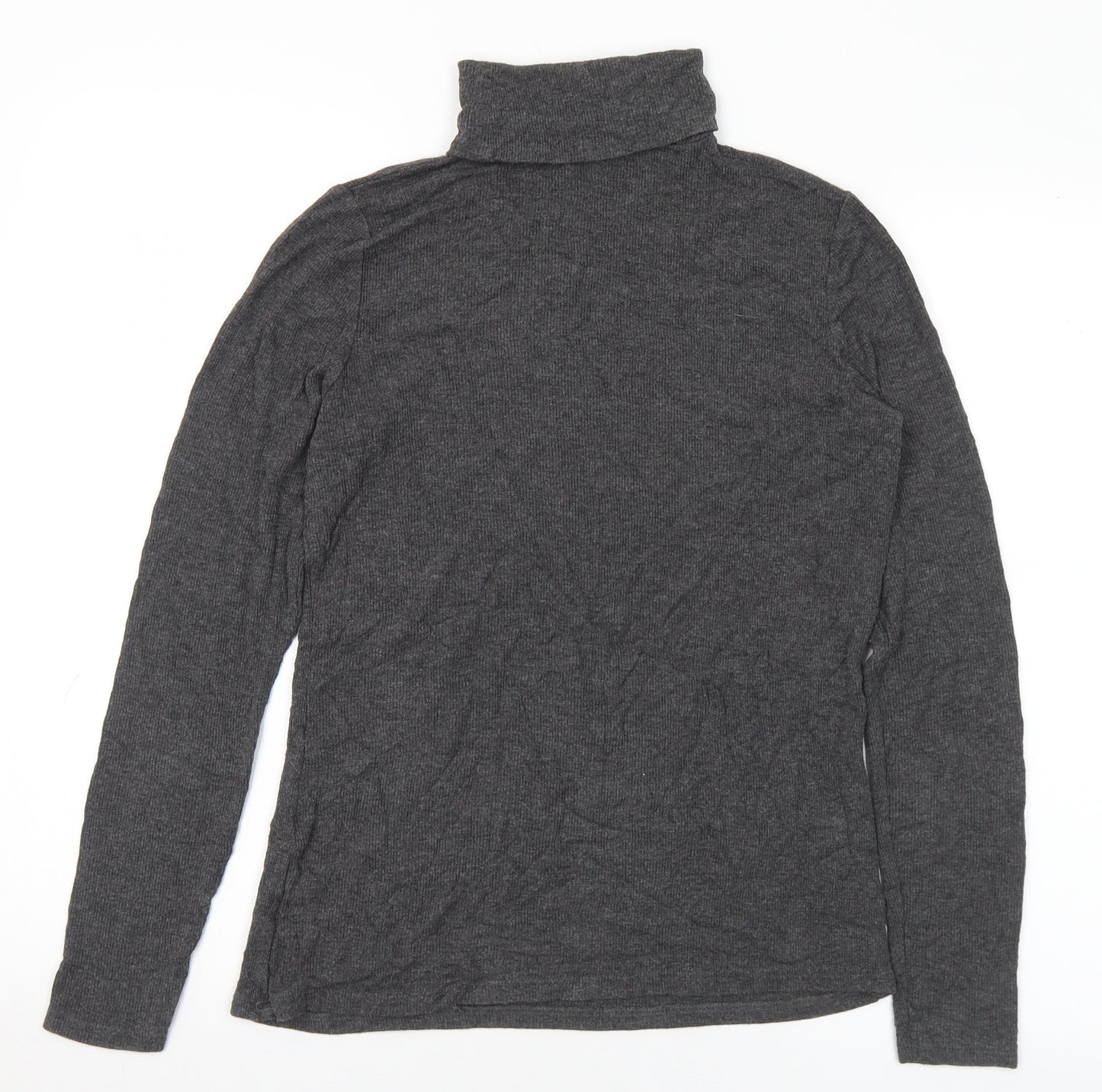 Primark Womens Grey Roll Neck Viscose Pullover Jumper Size 16