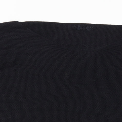 Preworn Womens Black V-Neck Acrylic Pullover Jumper Size M - M/L