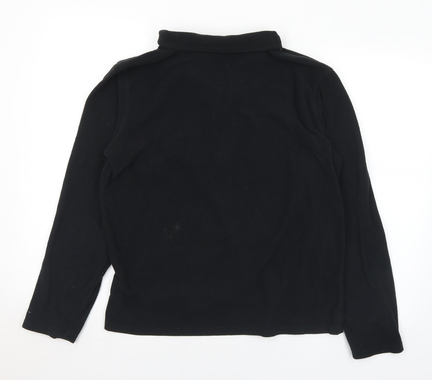 Winter Adventures Mens Black Collared Polyester Pullover Jumper Size M
