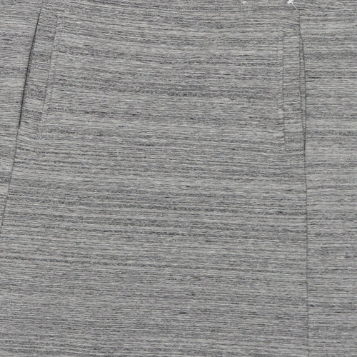 TU Womens Grey Cotton A-Line Skirt Size 14 Zip