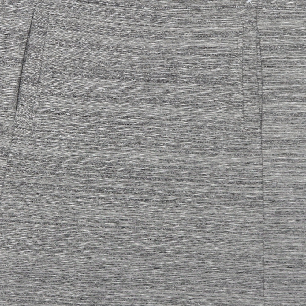 TU Womens Grey Cotton A-Line Skirt Size 14 Zip