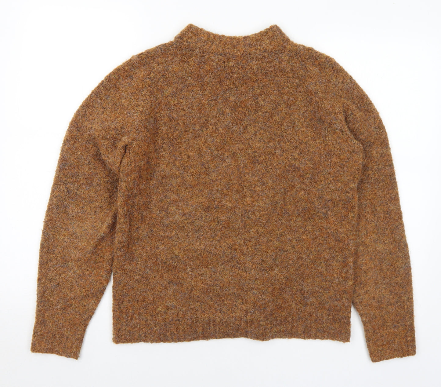 Warehouse Womens Brown Mock Neck Polyester Pullover Jumper Size 10
