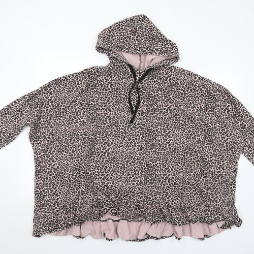 Fashion Sense Boutique Womens Multicoloured Animal Print Cotton Pullover Hoodie One Size