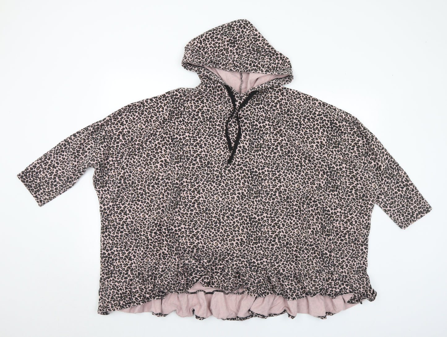 Fashion Sense Boutique Womens Multicoloured Animal Print Cotton Pullover Hoodie One Size