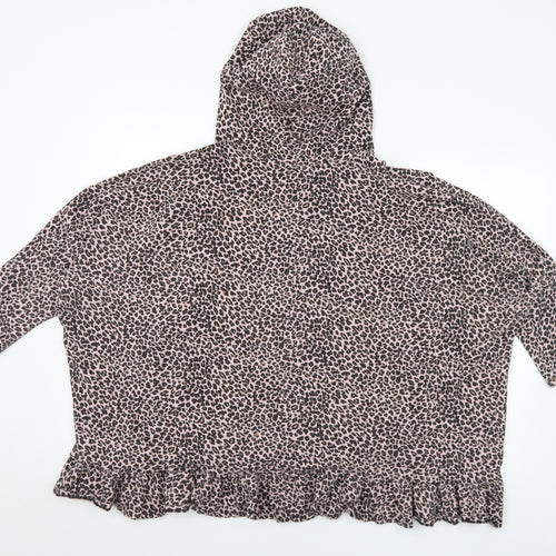 Fashion Sense Boutique Womens Multicoloured Animal Print Cotton Pullover Hoodie One Size