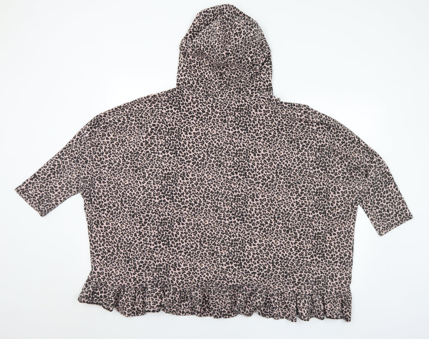 Fashion Sense Boutique Womens Multicoloured Animal Print Cotton Pullover Hoodie One Size