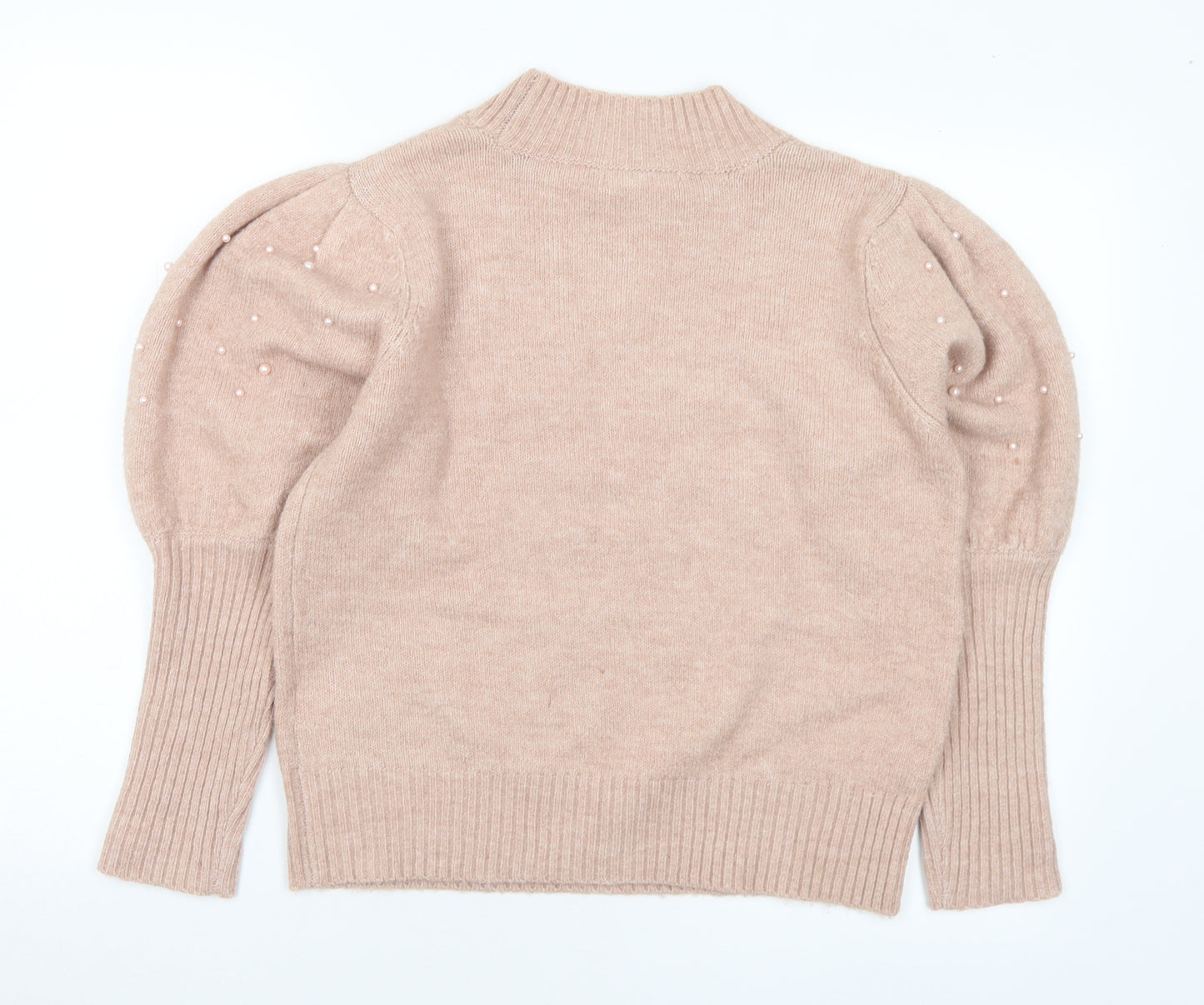 Primark Womens Pink Mock Neck Polyester Pullover Jumper Size 10 - 10-12
