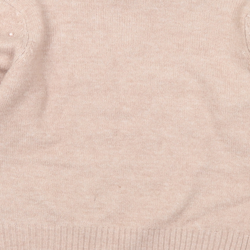 Primark Womens Pink Mock Neck Polyester Pullover Jumper Size 10 - 10-12