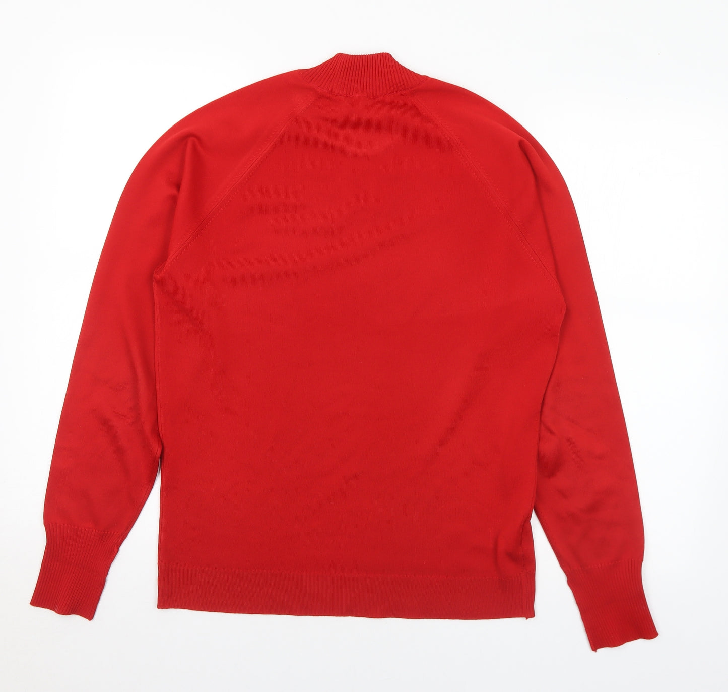 St Michael Womens Red Mock Neck Polyester Pullover Jumper Size 18