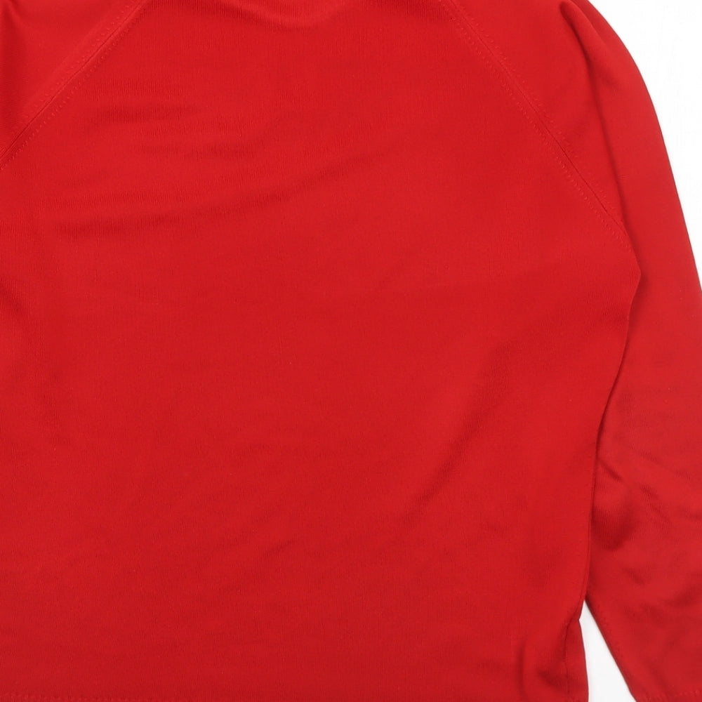 St Michael Womens Red Mock Neck Polyester Pullover Jumper Size 18