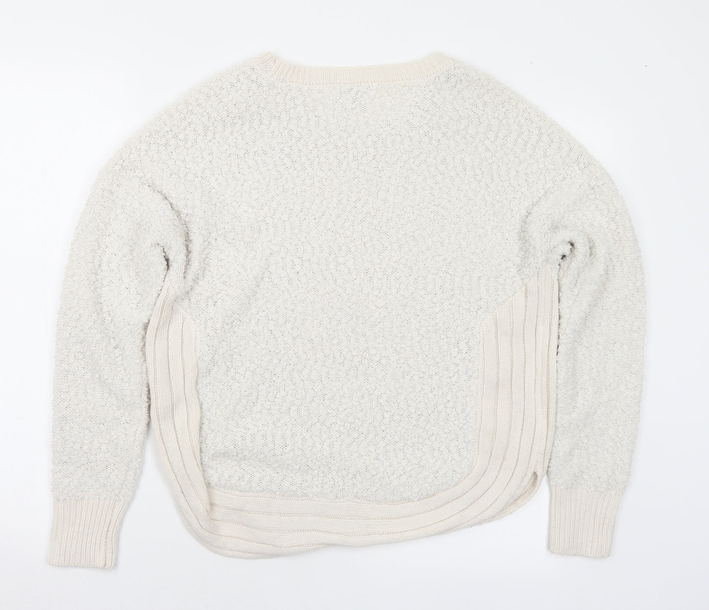 Apricot Womens White Round Neck Polyester Pullover Jumper Size 12