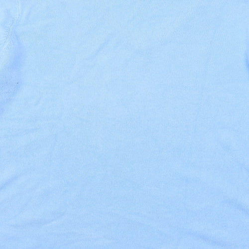 First Avenue Womens Blue V-Neck Acrylic Pullover Jumper Size L