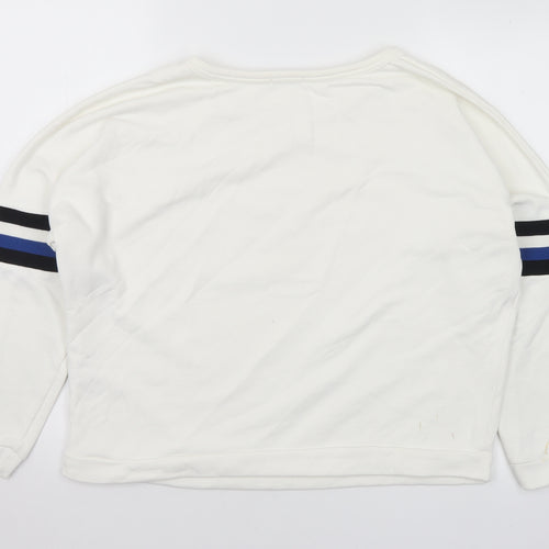 Zara Womens White Polyamide Pullover Sweatshirt Size M
