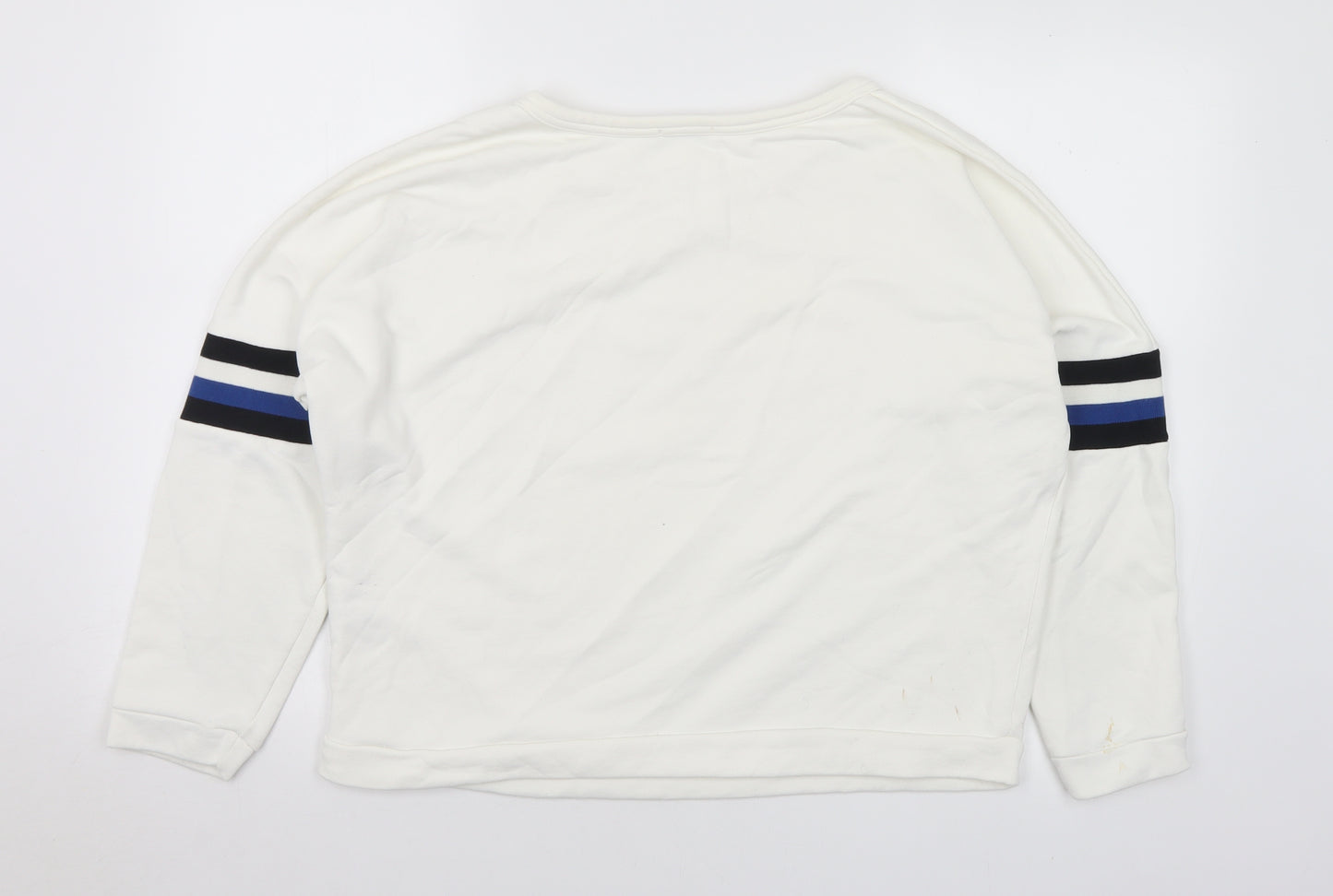 Zara Womens White Polyamide Pullover Sweatshirt Size M