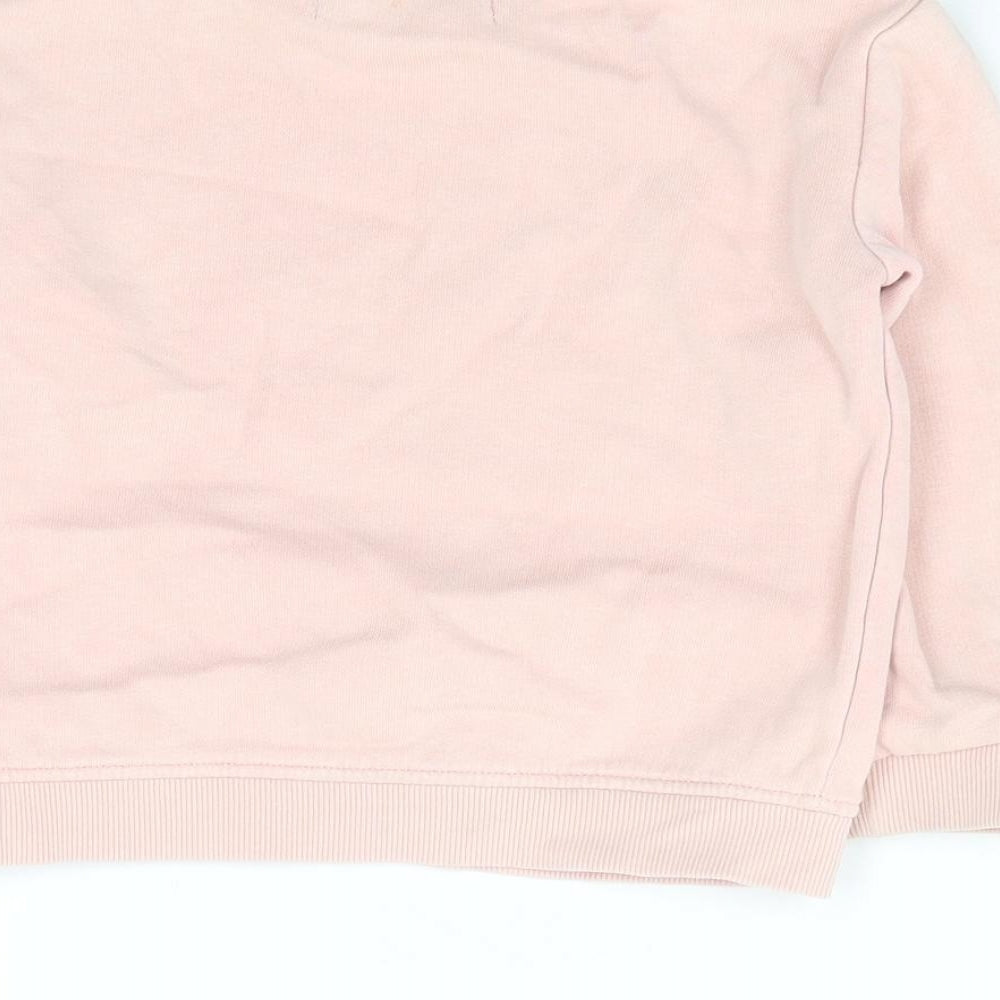 Marks and Spencer Girls Pink Cotton Pullover Sweatshirt Size 2-3 Years Pullover - Dinosaur