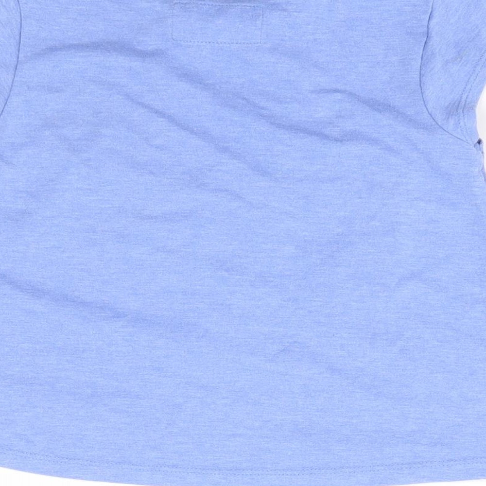 TU Girls Blue Floral Polyester Jersey T-Shirt Size 3-4 Years Crew Neck Pullover