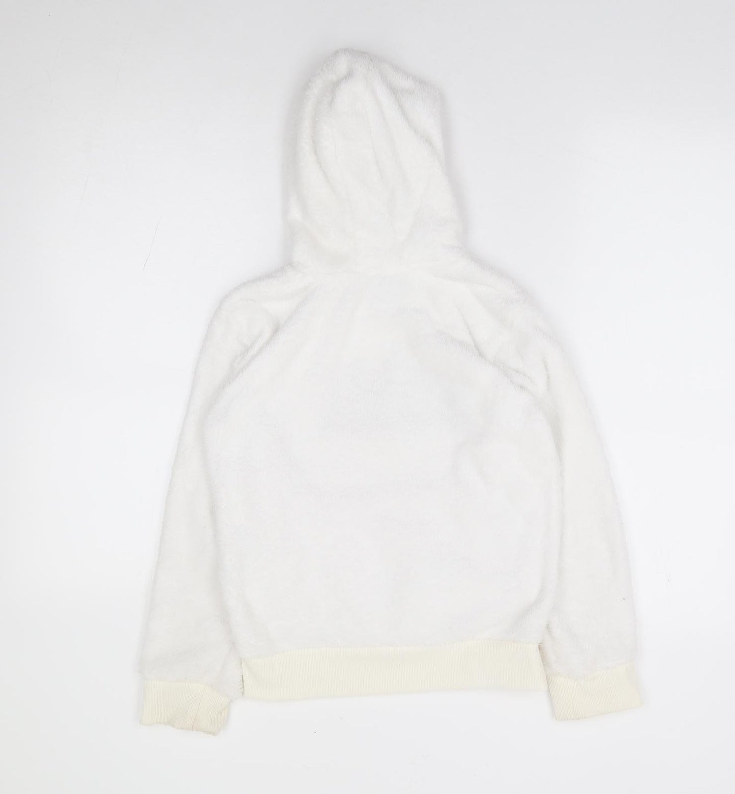DKNY Jeans Girls Ivory Polyester Pullover Hoodie Size 8-9 Years Pullover - Fluffy, Lounge