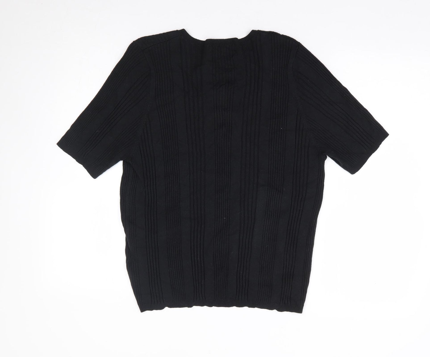 Marks an dSpencer Womens Black Round Neck Viscose Pullover Jumper Size 20