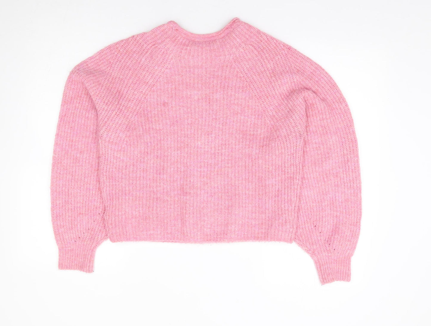 Topshop Womens Pink Crew Neck Acrylic Pullover Jumper Size S