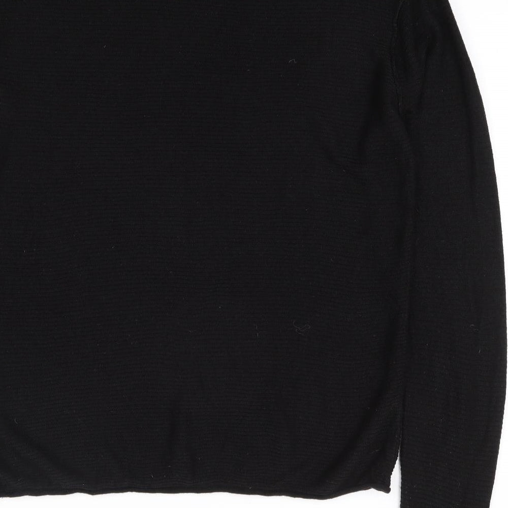 H&M Womens Black Round Neck Acrylic Pullover Jumper Size M