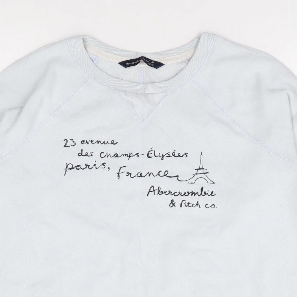 Abercrombie & Fitch Womens Blue Cotton Pullover Sweatshirt Size M Pullover