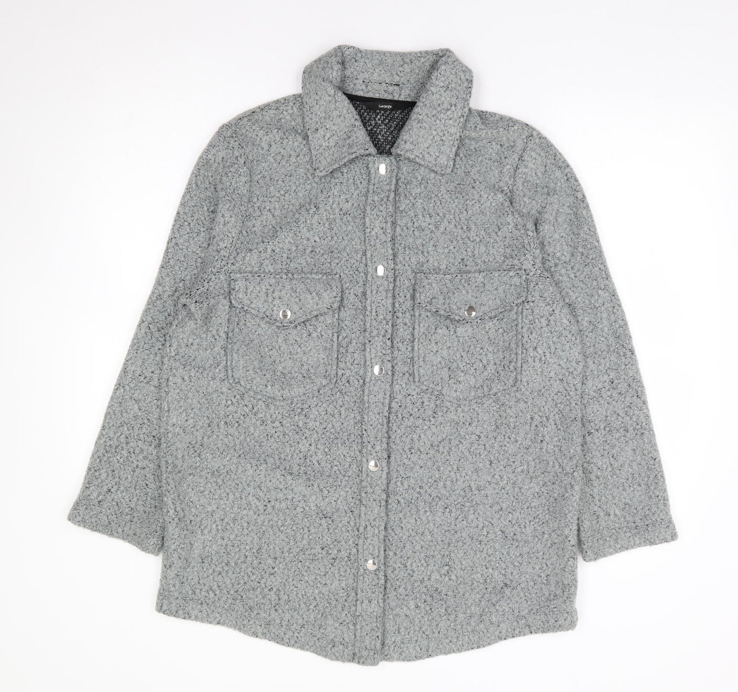 George Womens Grey Jacket Size 14 Snap - Shacket