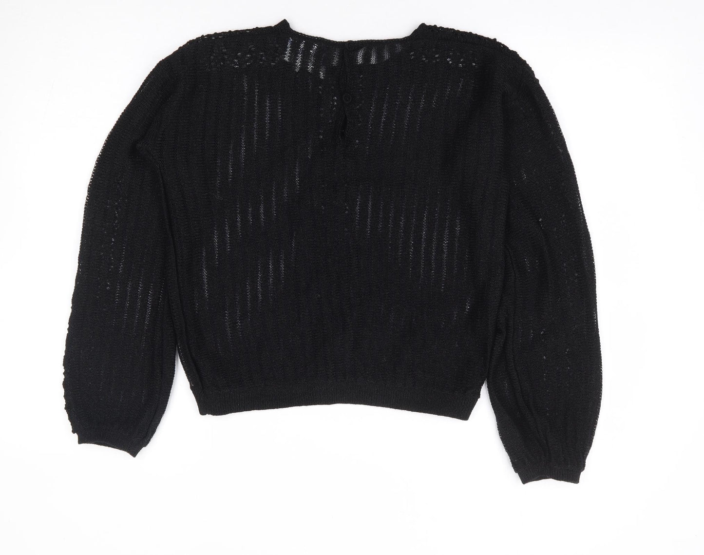 Jersey Masters Womens Black Round Neck Acrylic Pullover Jumper Size 10