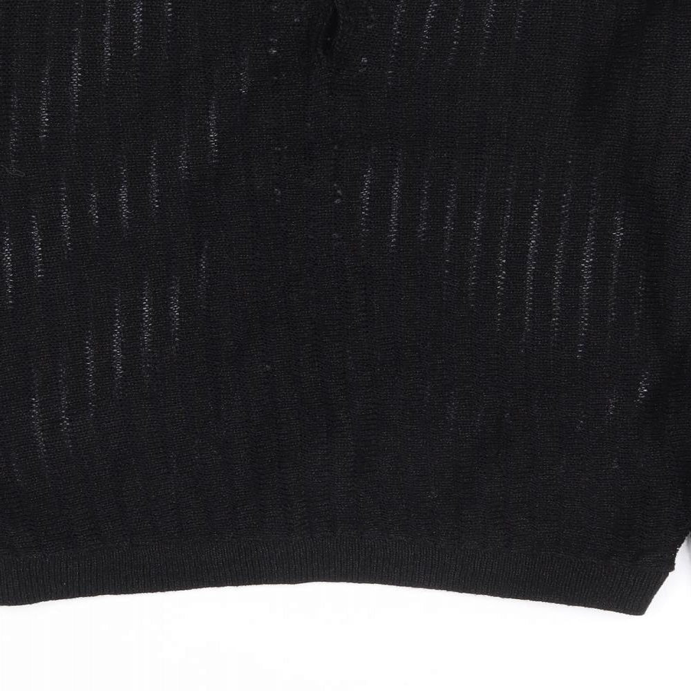 Jersey Masters Womens Black Round Neck Acrylic Pullover Jumper Size 10