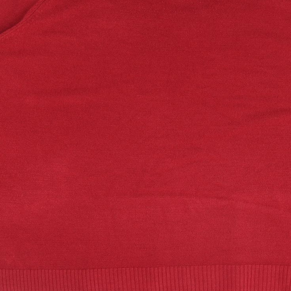 Marks and Spencer Womens Red Round Neck Acrylic Pullover Jumper Size 16