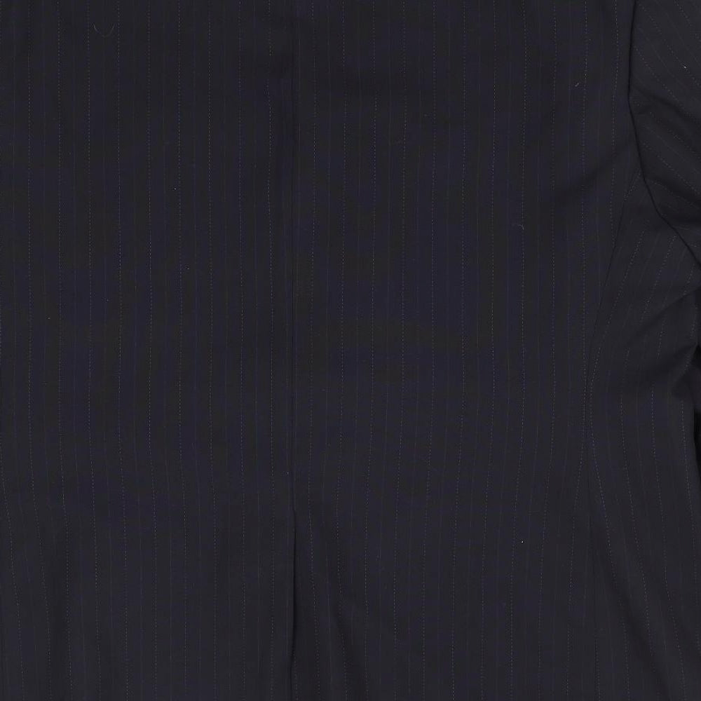 George Mens Blue Striped Polyester Jacket Suit Jacket Size 48