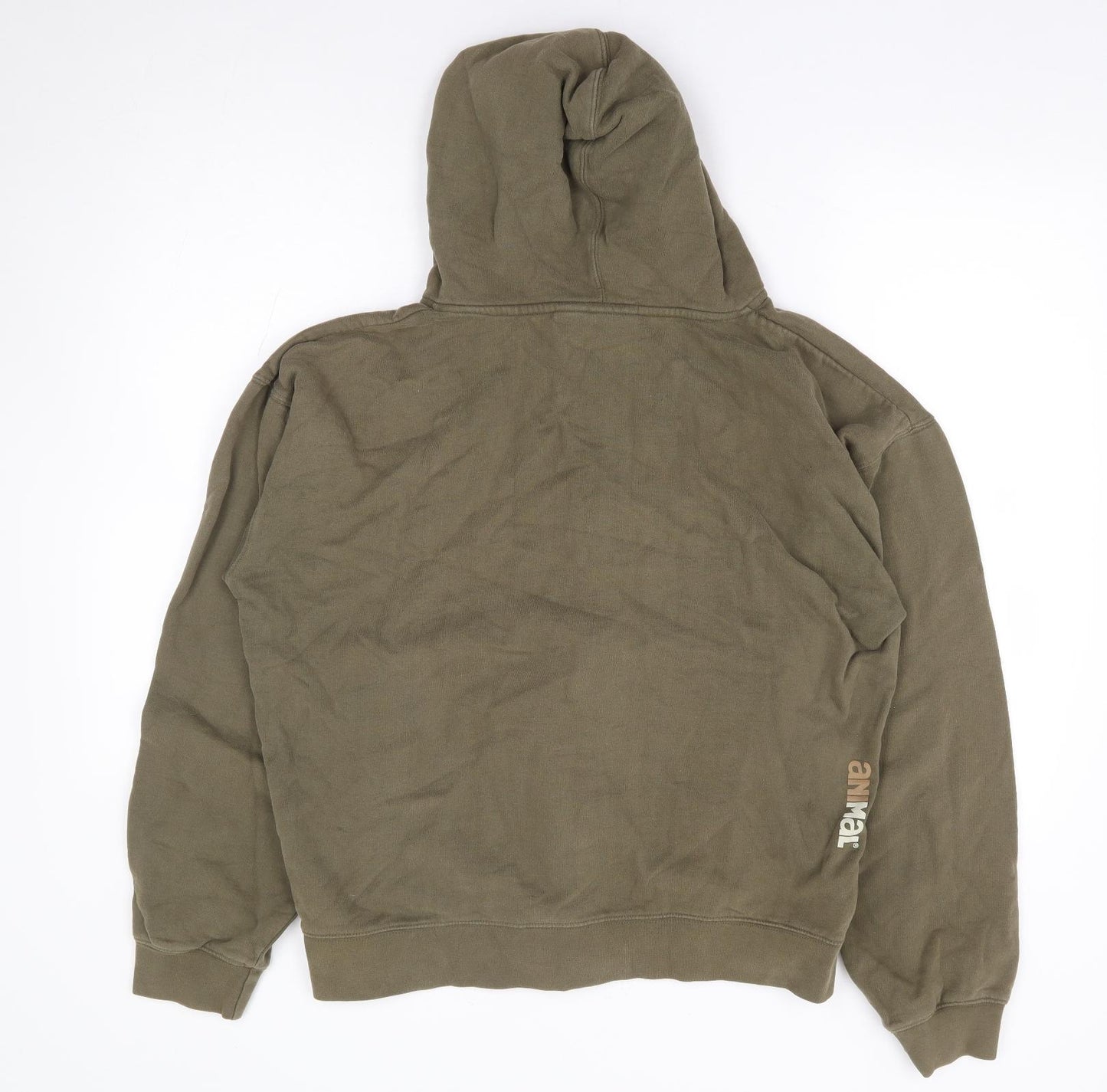 Animal Mens Green Geometric Cotton Full Zip Hoodie Size L