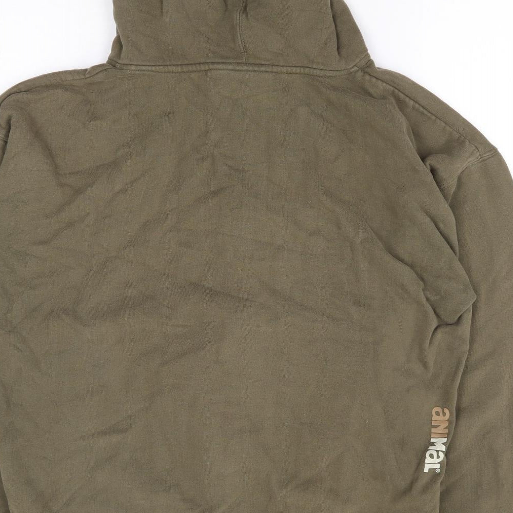 Animal Mens Green Geometric Cotton Full Zip Hoodie Size L