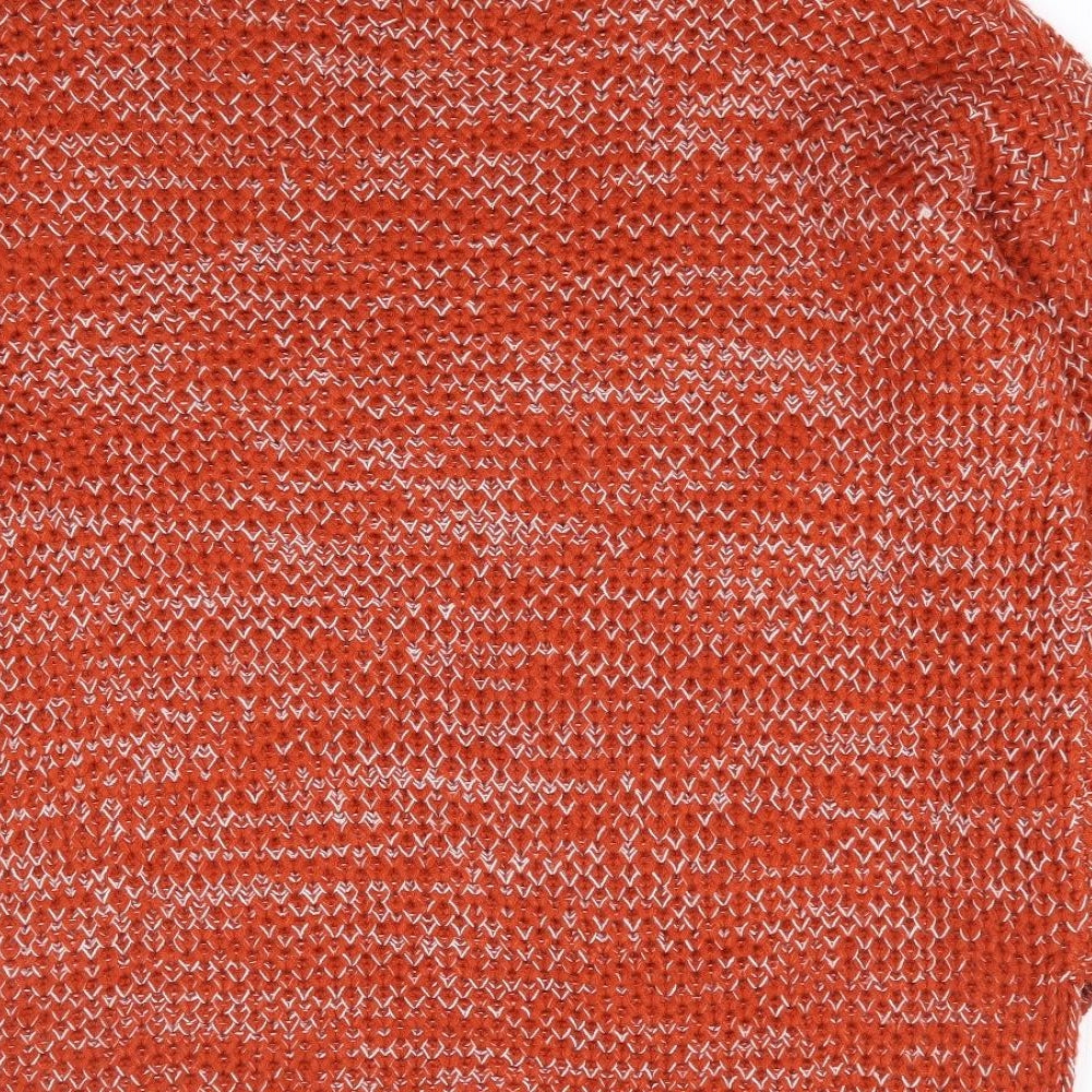 Papaya Womens Orange High Neck Acrylic Pullover Jumper Size L