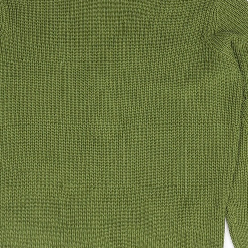 Damart Womens Green V-Neck Cotton Cardigan Jumper Size 14