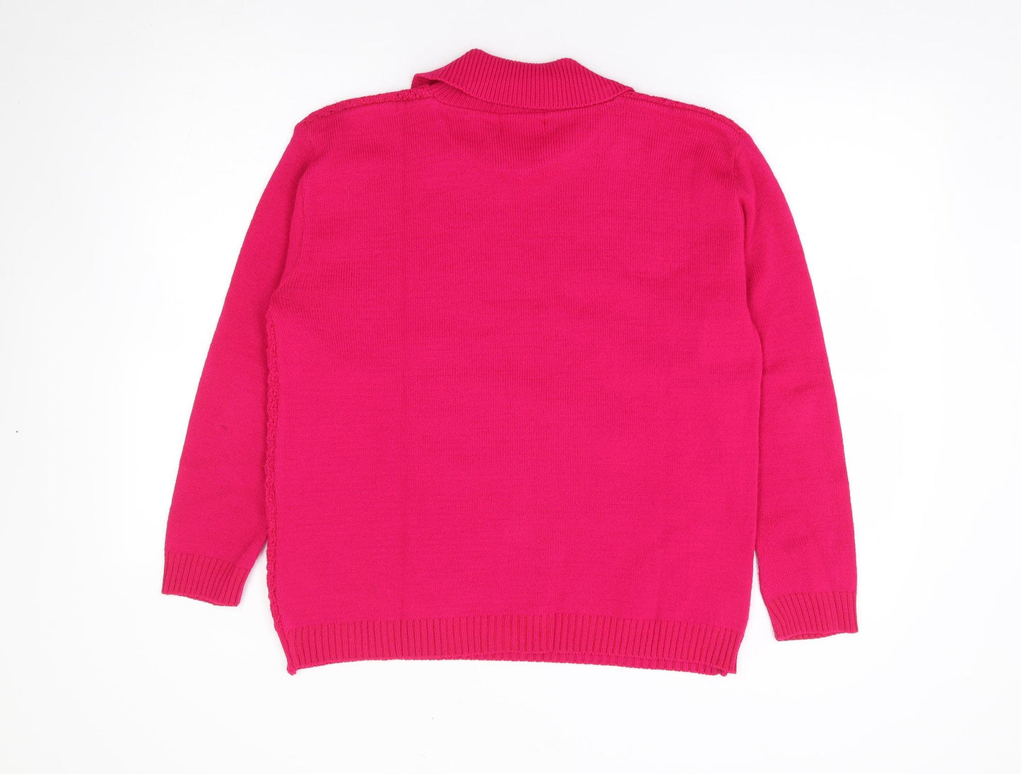 Choice Collection Womens Pink Collared Acrylic Pullover Jumper Size XL