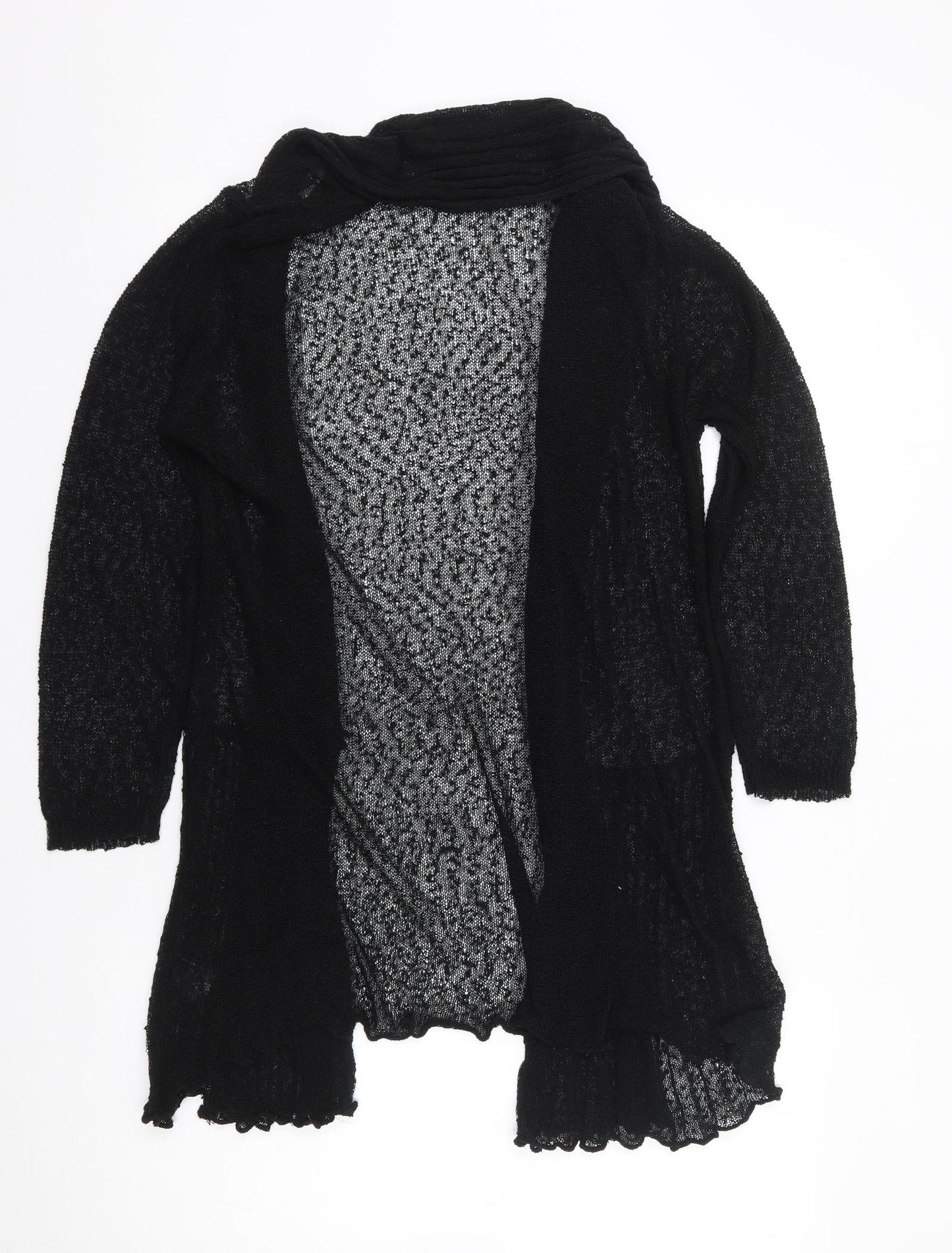 Roman Womens Black V-Neck Polyamide Cardigan Jumper Size 16