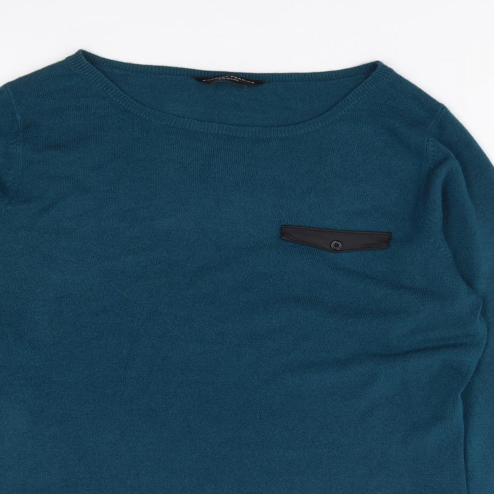 Dorothy Perkins Womens Green Boat Neck Acrylic Pullover Jumper Size 18