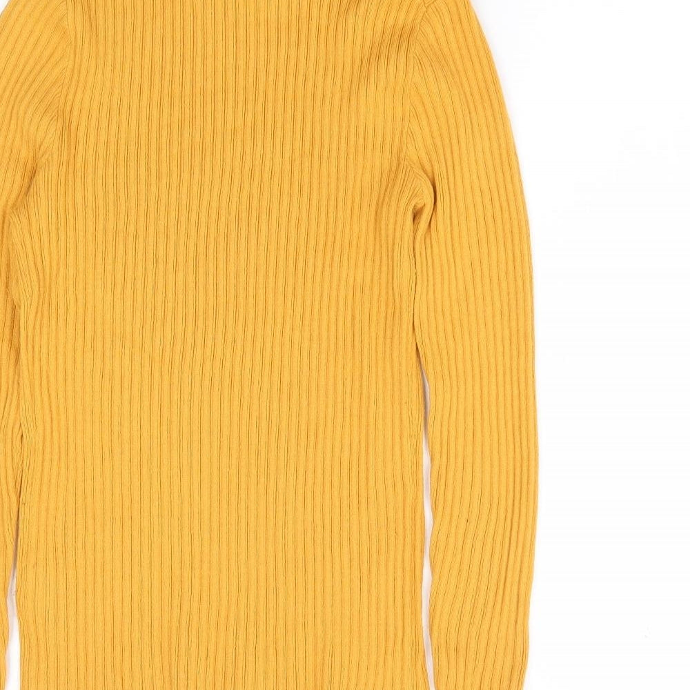 Primark Womens Yellow Mock Neck Viscose Pullover Jumper Size XL