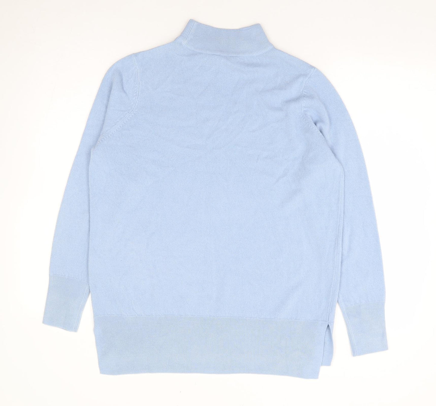 M&Co Womens Blue High Neck Acrylic Pullover Jumper Size 10