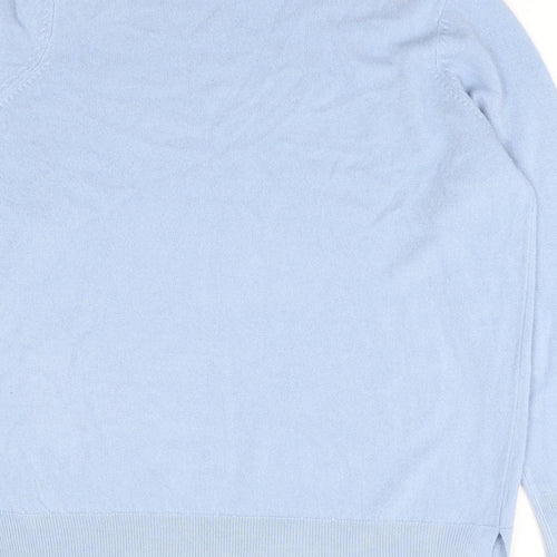 M&Co Womens Blue High Neck Acrylic Pullover Jumper Size 10