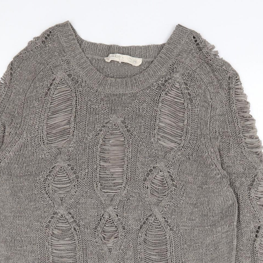 Label Womens Green Round Neck Acrylic Pullover Jumper Size 10