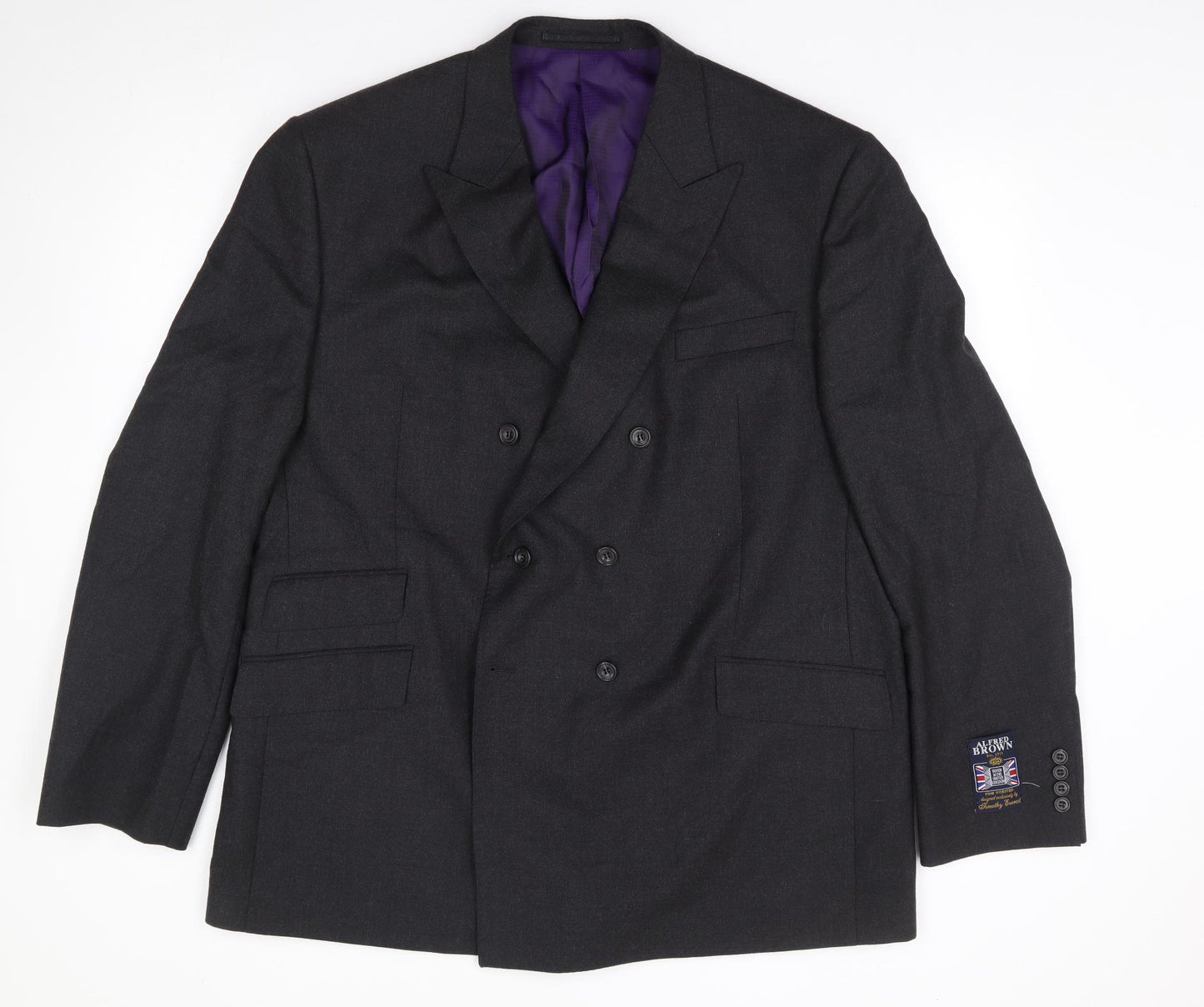 Alfred Brown Mens Grey Wool Jacket Suit Jacket Size 48