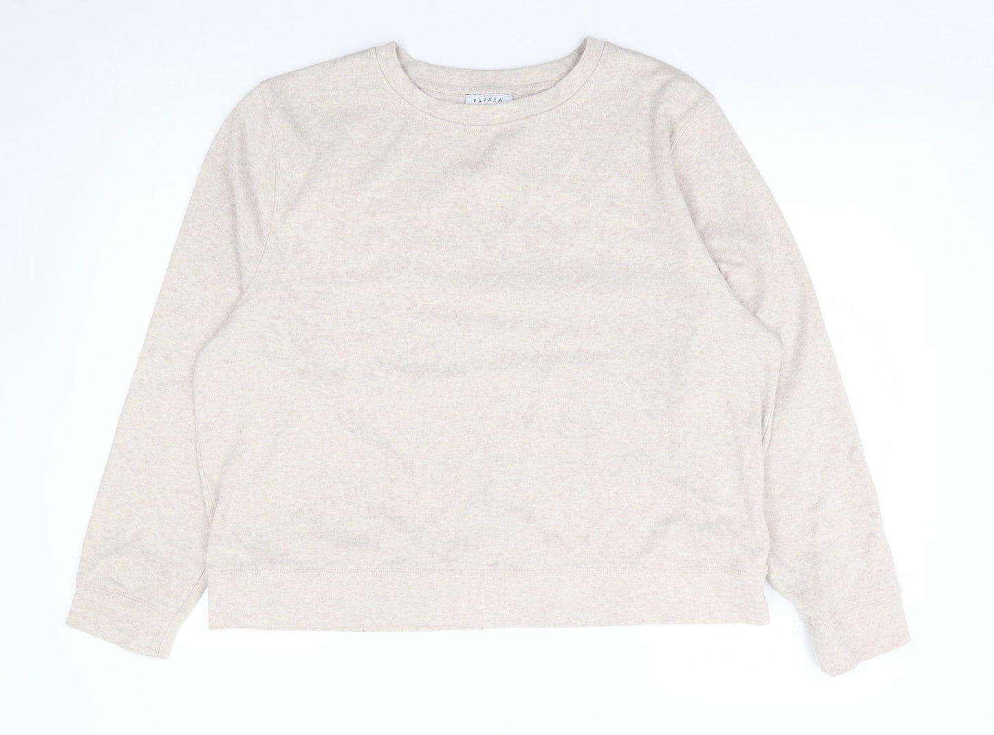 Papaya Womens Beige Polyester Pullover Sweatshirt Size L Pullover