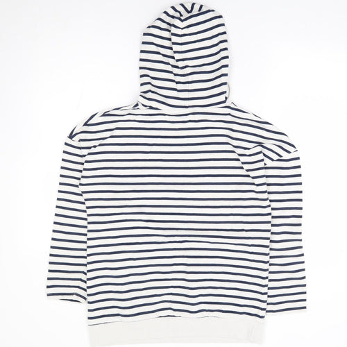 Papaya Womens Ivory Striped Cotton Pullover Hoodie Size S Pullover