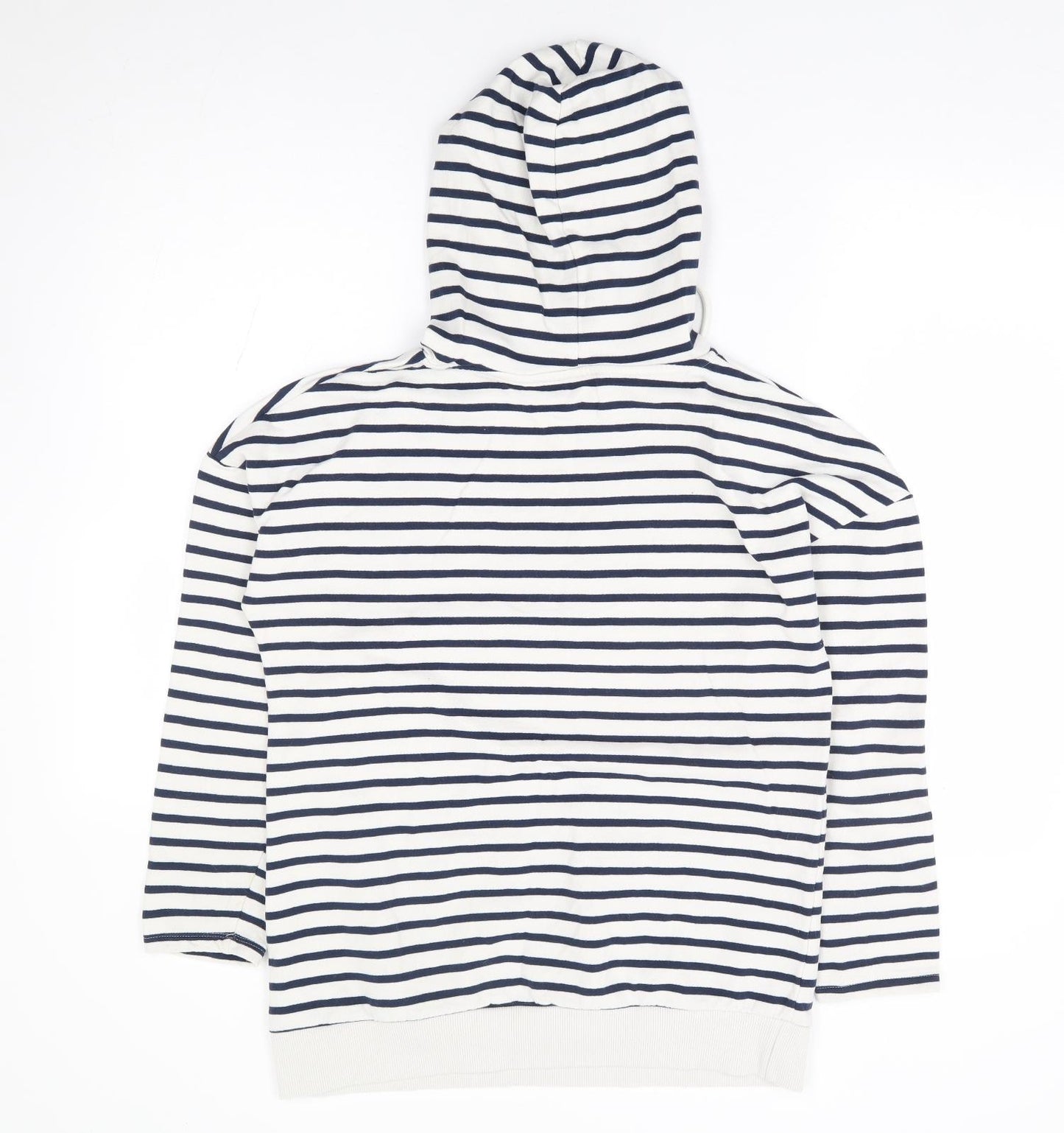 Papaya Womens Ivory Striped Cotton Pullover Hoodie Size S Pullover