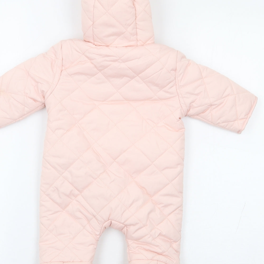 Primark Girls Pink Ski Jacket Coat Size 0-3 Months Zip