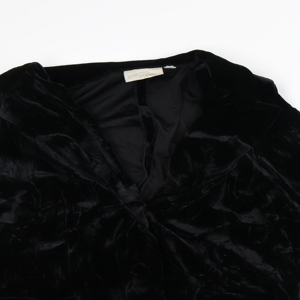 EWM Womens Black Jacket Blazer Size 16