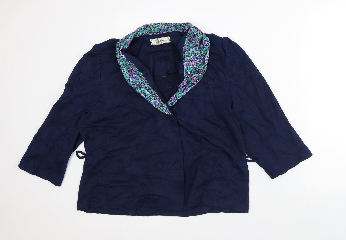 Debenhams Womens Blue Floral Jacket Blazer Size 18