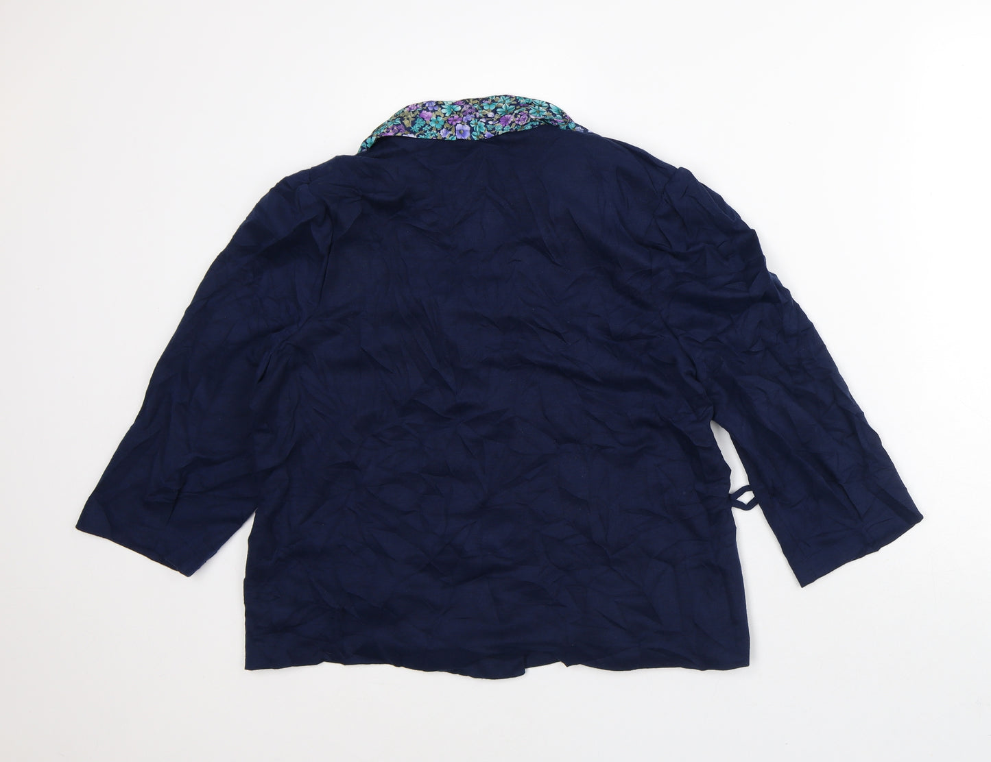 Debenhams Womens Blue Floral Jacket Blazer Size 18